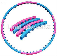 Обруч гимнастический магнитный (хула хуп) из 8 разборных частей 1.6 кг розово-голубой