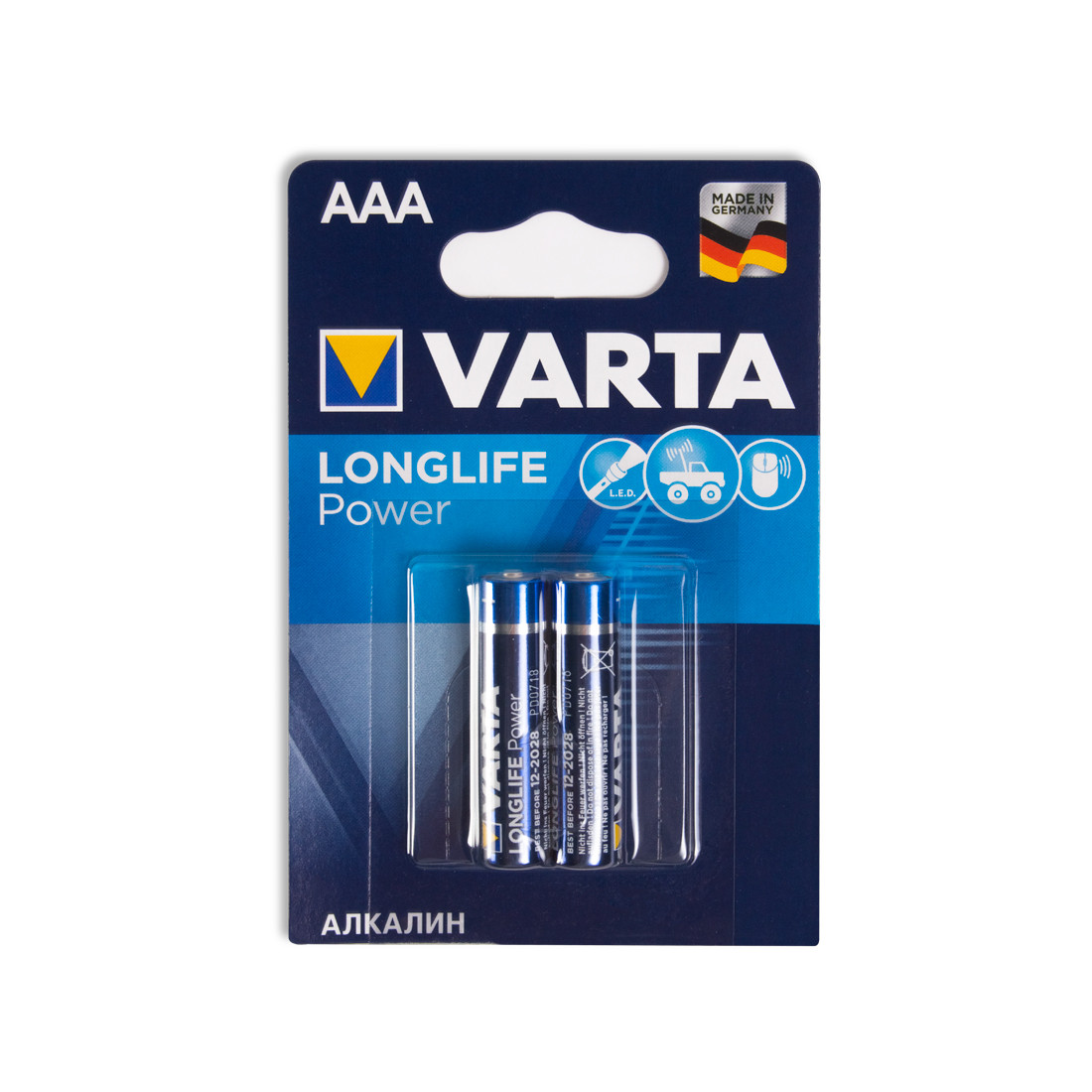 Батарейка VARTA LR03 Long Life Power AAA 1.5 V 2 шт. Блистер