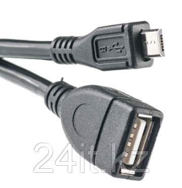 Кабель PowerPlant OTG USB 2.0 AF - Micro, 0.1м