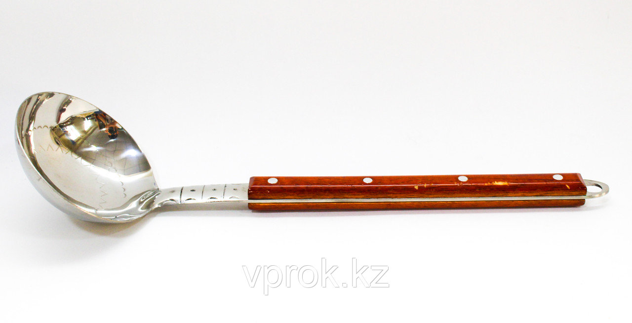 Половник нерж. сталь с деревянной ручкой, 36 см - фото 1 - id-p56802704