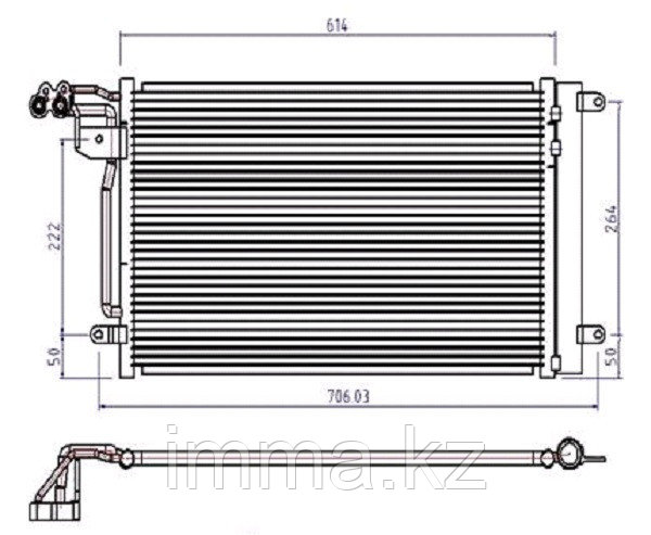 Радиатор кондиционера Ауди A1 10- / SEAT IBIZA 08- / SKODA FABIA 1.2T/1.6TD 07-/ VW POLO SEDAN/HBK