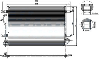 Радиатор кондиционера Ауди A4 01-07 / A6 2.0/3.0 01-04 / ALLROAD 4.2 00-06