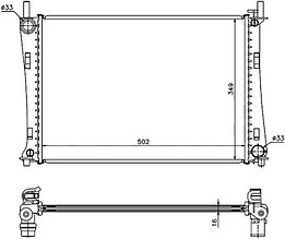 Радиатор FORD FUSION/FIESTA 1.25/1.4/1.6 01-08/Мазда 2 1.3/1.4/1.6 02- MT
