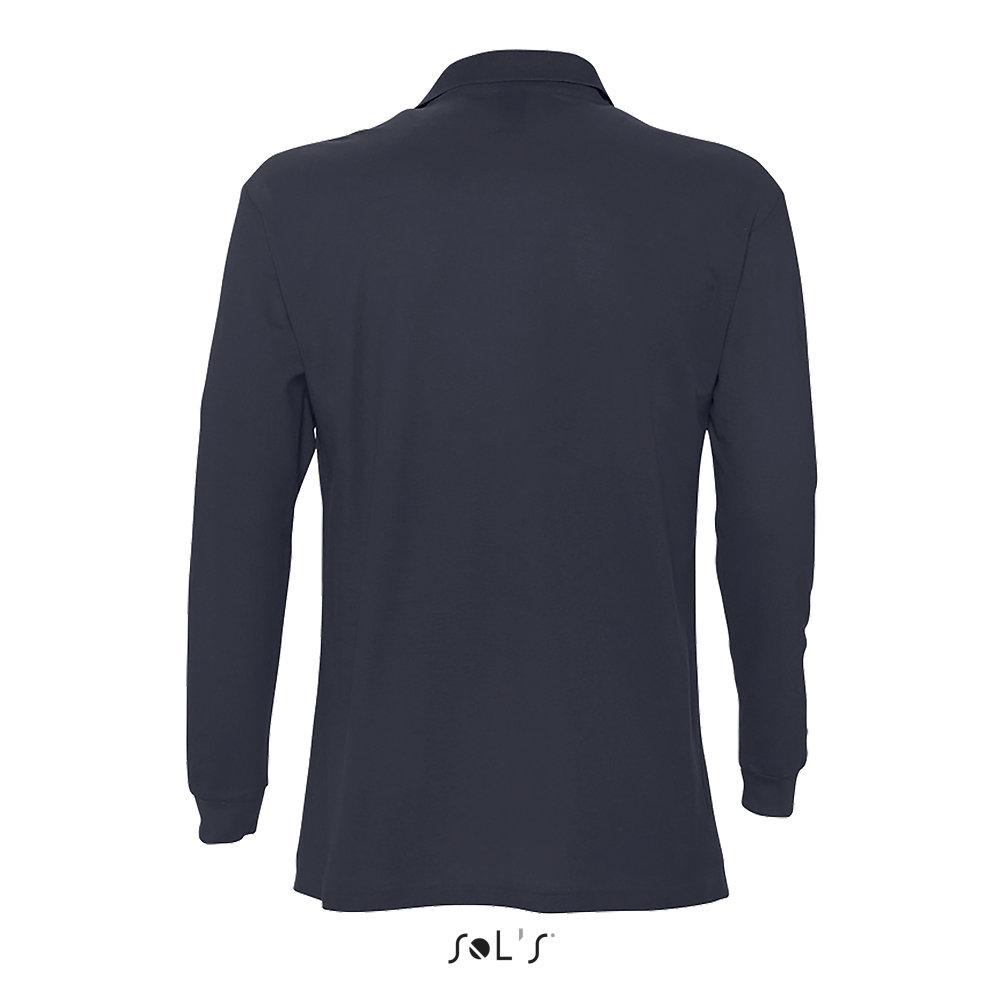 Рубашка поло мужская | с длинным рукавом | Sols Star XL | Темно-синий - фото 2 - id-p56831717