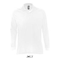 Рубашка поло мужская | с длинным рукавом | Sols Star S | Белый
