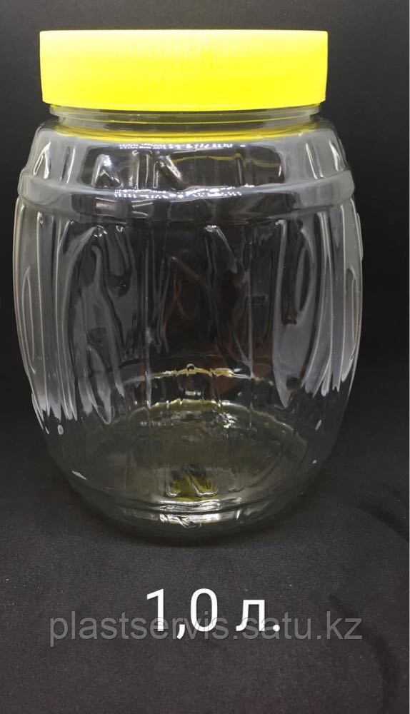 Банка 1 литр  обьемом  из ПЭТ материала, фото 1
