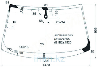 Стекло лобовое в клей Ауди A6 (C6)/ALLROAD/ A6 WGN 2005- (дд)