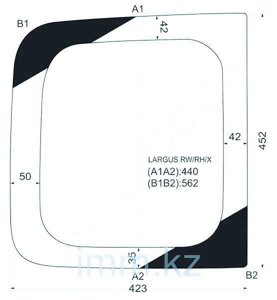 Стекло задней двери ларгус