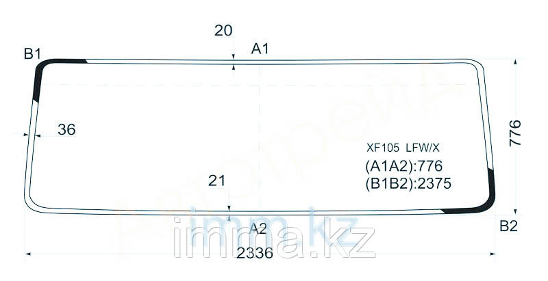 Стекло лобовое в клей DAF XF105 2006-