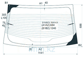 Стекло заднее с обогревом RENAULT SYMBOL 4D SEDAN 2008-