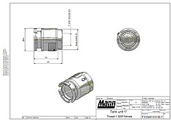 Соединение MANN-TEK "папа" 1-х дюймовое, резьбовое, 16 Бар