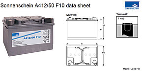 Аккумулятор Sonnenschein A412/50F10 (12В, 50Ач), фото 2