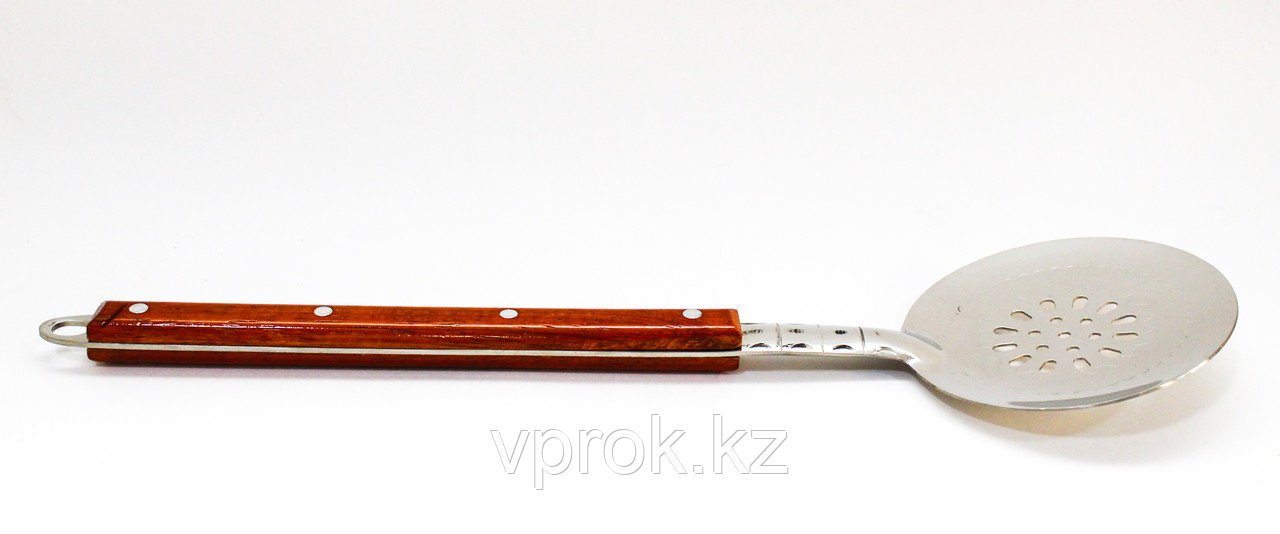 Половник с отверстиями, деревянная ручка, 37 см - фото 1 - id-p56863399