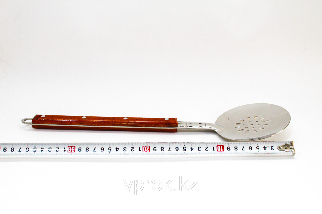 Половник с отверстиями, деревянная ручка, 37 см - фото 2 - id-p56863399