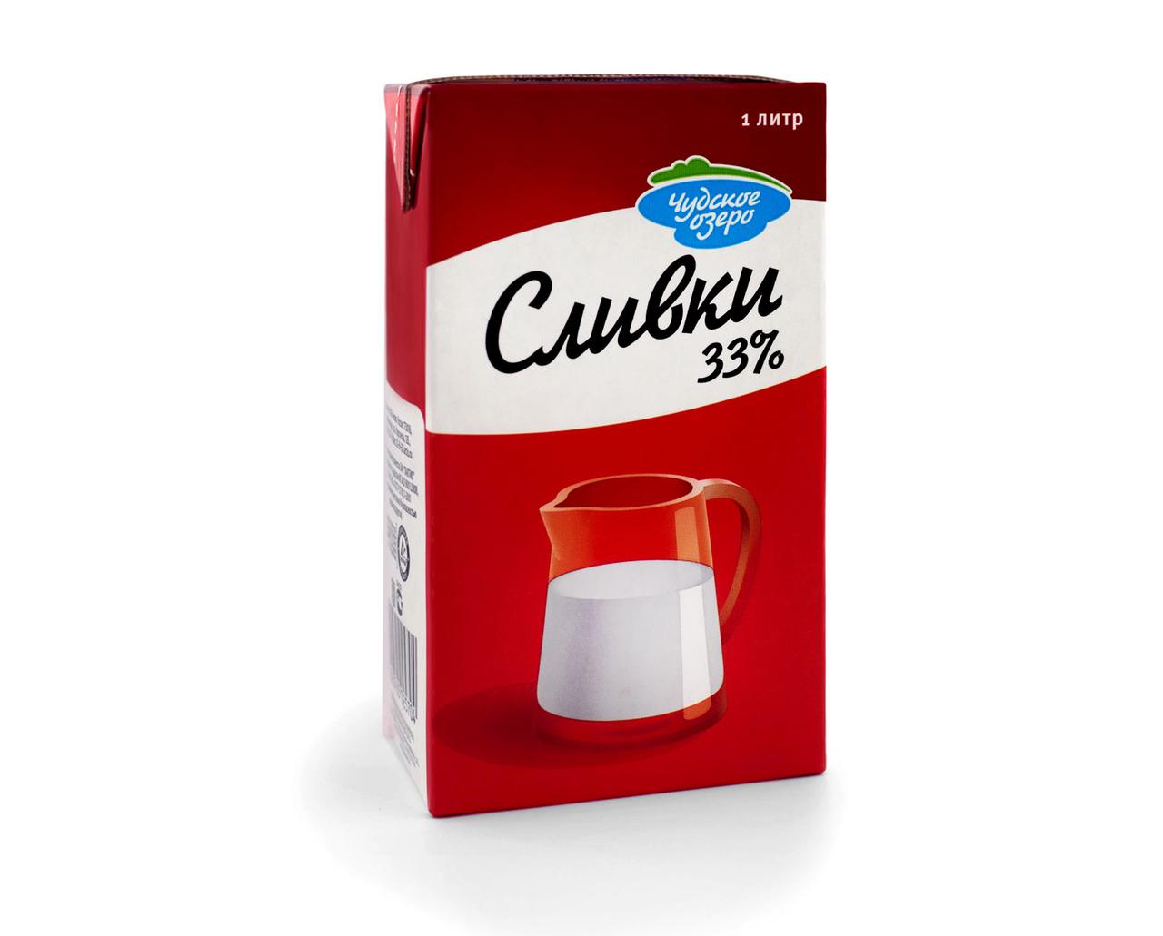 Сливки 33% 1 литр