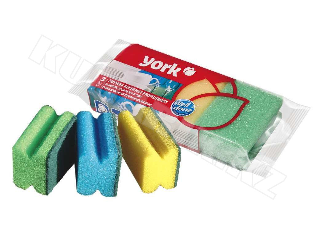 Губка для мытья посуды York "Maxi", 3 штуки