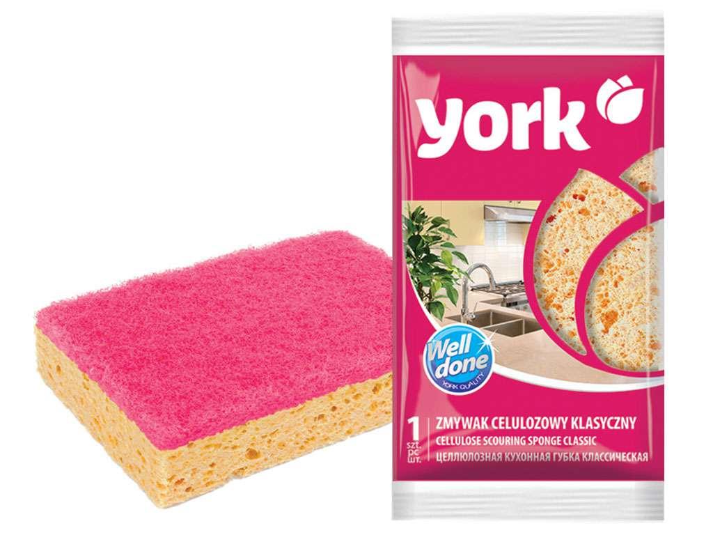 Губка для мытья посуды York, целлюлозная, 11,7х2,5 см, 1шт.