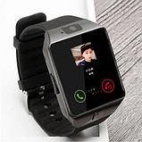 Умные часы [Smart Watch] с SIM-картой и камерой DZ09 (Серебряный с белым), фото 4