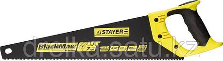 Ножовка универсальная (пила) STAYER BlackMAX 450 мм, 7TPI, тефлон покрытие, рез вдоль и поперек волокон, фото 2