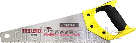 Ножовка многоцелевая (пила) STAYER TOOLBOX 350 мм, 11 TPI, мелкий прямой закаленный зуб, точный рез, фото 2