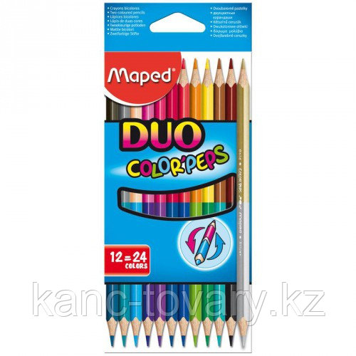 Цветные карандаши Maped Color Peps Duo двухсторонние 12 карандашей, 24 цвета - фото 1 - id-p56966285