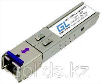 Модуль GIGALINK SFP, WDM, 155Mb/1,25Gb/s, одно волокно SM,SC, Tx:1310/Rx:1550нм, DDM,8 дБ(до 3 км), шт