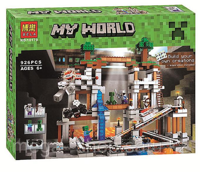 Конструктор Bela Minecraft MY WORLD "Шахта" 926 деталей арт. 10179