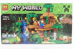 Конструктор Bela Minecraft "Домик на дереве в джунглях" 718 деталей арт. 10471 (аналог LEGO 21125)