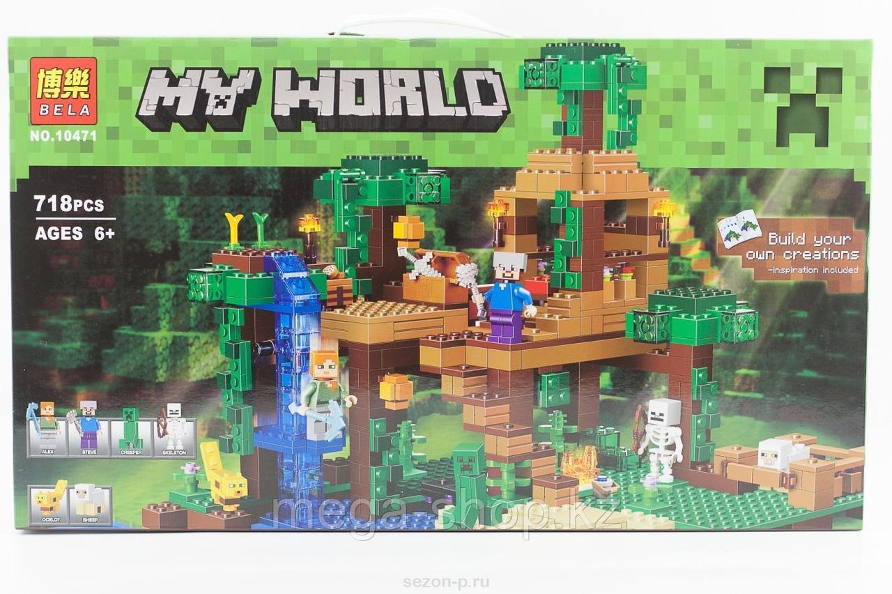 Конструктор Bela Minecraft "Домик на дереве в джунглях" 718 деталей арт. 10471 (аналог LEGO 21125), фото 1