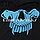 Балаклава (лыжная маска) с рисунком черепа черно-голубой, фото 5