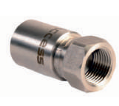 Прессованный наконечник из нержавеющей стали, внутренняя резьба ½'' для шлангов низкого давления