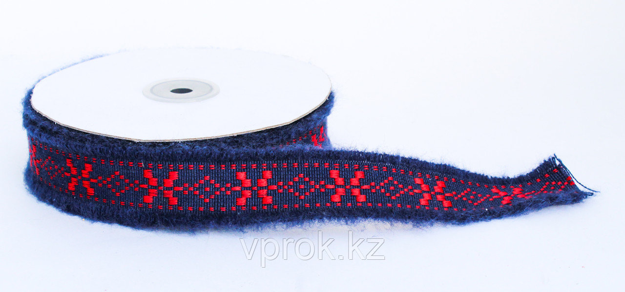 Декоративная лента для одежды с бахромой, красно-синяя - фото 1 - id-p57008499