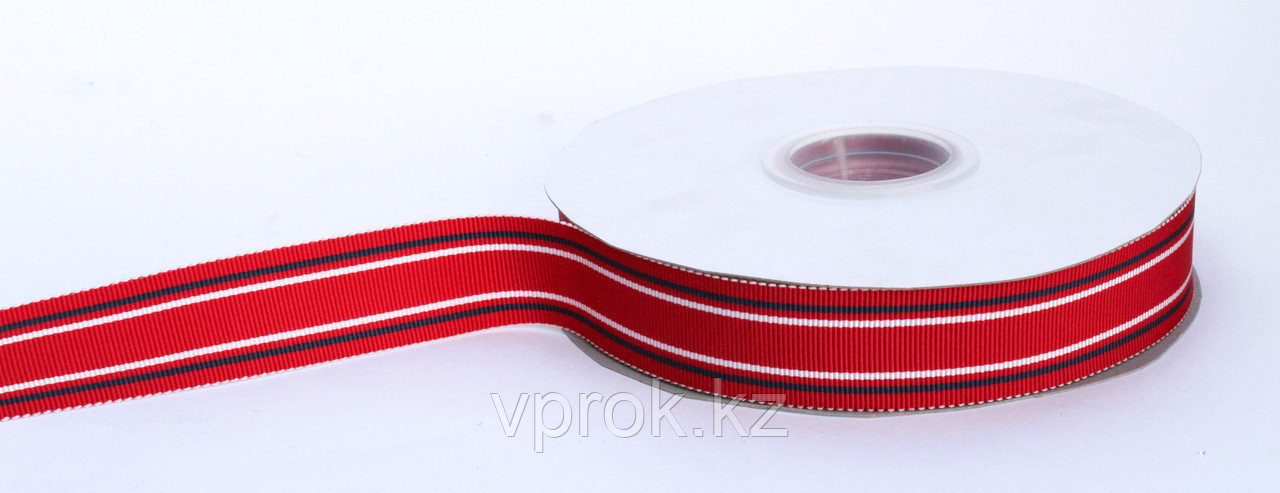 Декоративная лента для одежды, полосатая, красная с полосками - фото 1 - id-p57009427