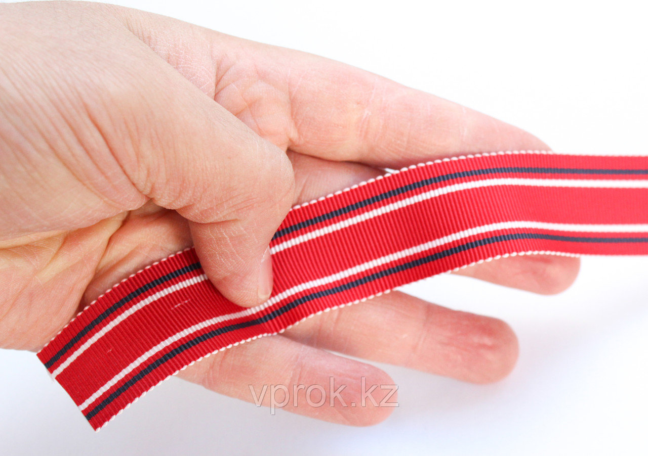 Декоративная лента для одежды, полосатая, красная с полосками - фото 2 - id-p57009427