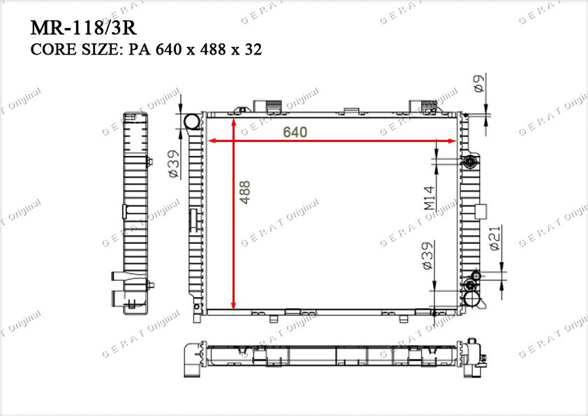 Радиатор основной TCR-0021/3R