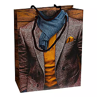 Пакет подарочный "Стильный" ламинация 18*28*8см