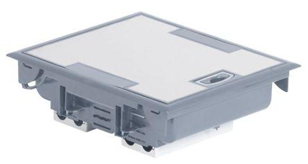 Напольная коробка, горизонтальная, 12 модулей, крышка из стали с анти-коррозионным покрытием, цвет серый - фото 2 - id-p36072833