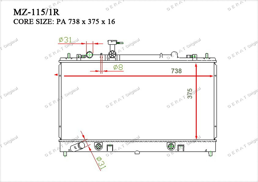 Радиатор основной LF4K15200B