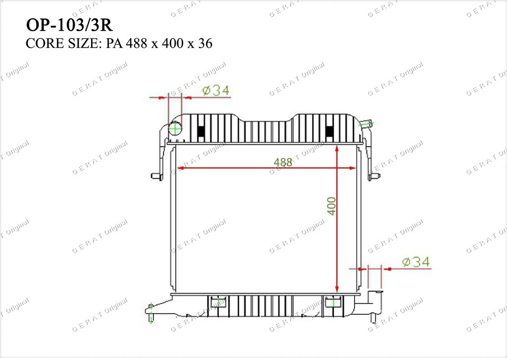 Радиатор основной TCR-0036/3R