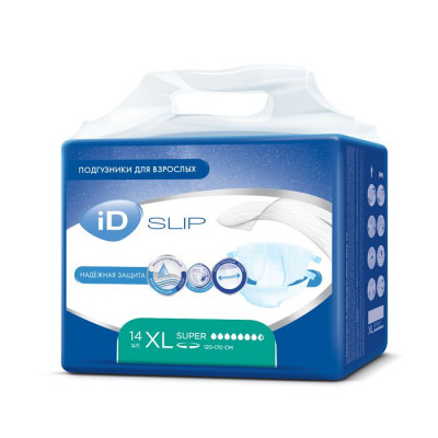 Подгузники д/взрослых ID Slip XL Super 14 шт (7556)