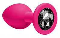 Анальная пробка Emotions Cutie Medium Pink black crystal   4012-01Lola
