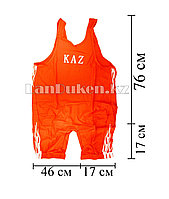 Борцовское трико GF-174-A с надписью KAZ и языками пламени размеры S - 5XL  красное 5XL (180 р), Борьба