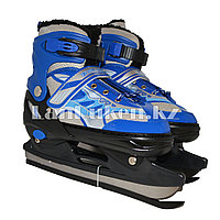 Раздвижные коньки синие с меховой подкладкой In Line Skate (GF-129)