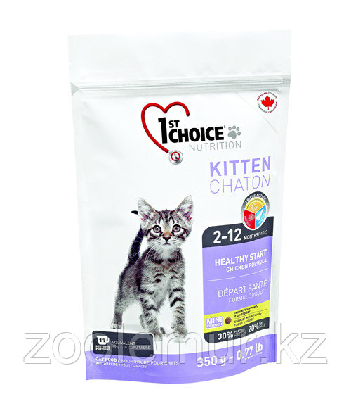 1st Choice «Здоровый старт» для котят от 2 до 12 месяцев, на основе курицы  350 гр.