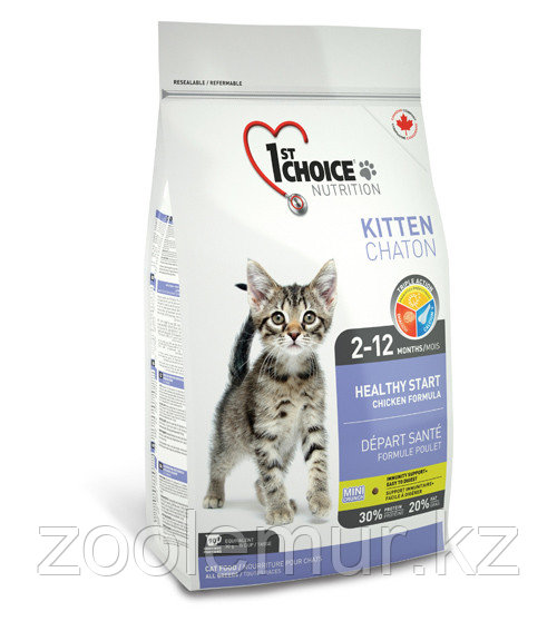 1st Choice «Здоровый старт» для котят от 2 до 12 месяцев, на основе курицы  2.72 кг., фото 1