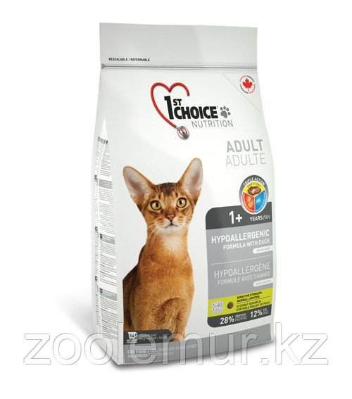 1st Choice гипоаллергенный с уткой и картофелем - для кошек 2.72 кг.