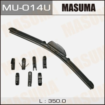 Щетка стеклоочистителя Masuma 14inch 350mm бескаркасная крепление J-hook, Pinch tab, Side pin, Claw, Push butt
