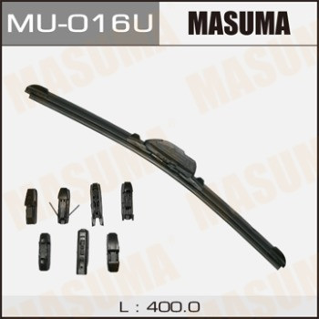 Щетка стеклоочистителя Masuma 16inch 400mm бескаркасная крепление J-hook, Pinch tab, Side pin, Claw, Push butt