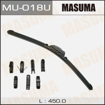 Щетка стеклоочистителя Masuma 18inch 450mm бескаркасная крепление J-hook, Pinch tab, Side pin, Claw, Push butt
