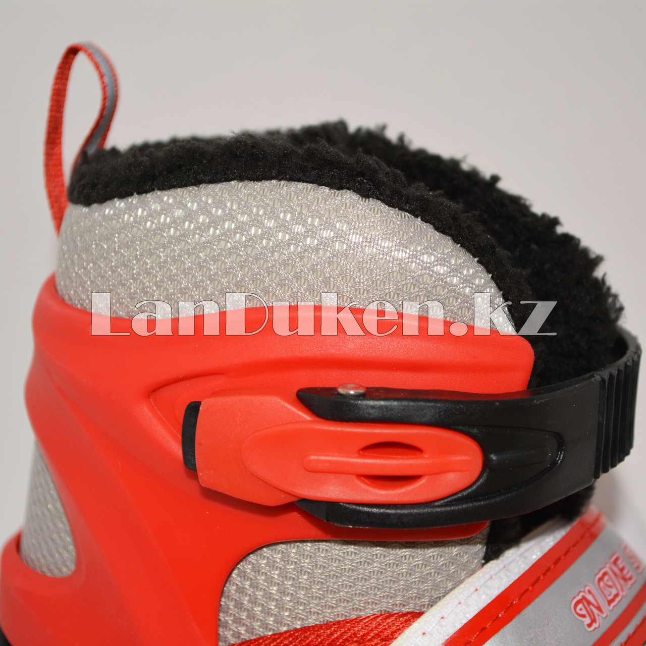 Раздвижные коньки красные с меховой подкладкой In Line Skate (GF-129) - фото 4 - id-p57157523